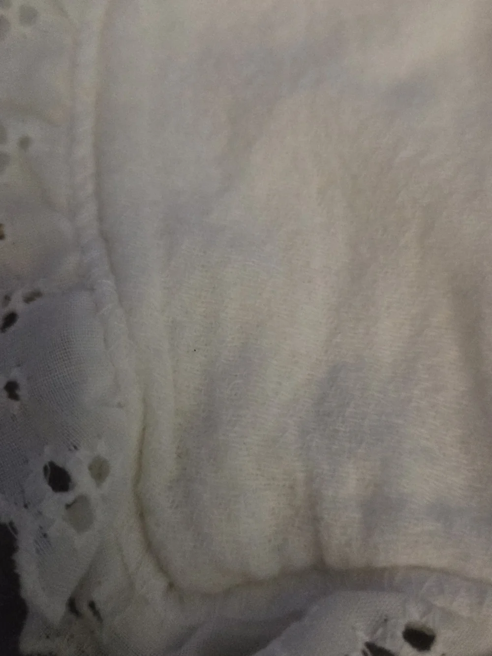 Vintage Dundee Teddy Bear Baby Burp Cloth Eyelet Lace Trim Nursery Linen